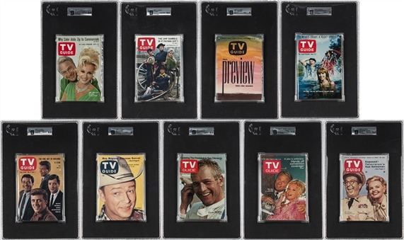 Lot of (9) Popular TV Guides from the Golden Age of Television
